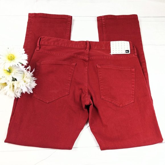 QuikJean Quiksilver Red Slim Fit Straight Leg Jean - Picture 9 of 12